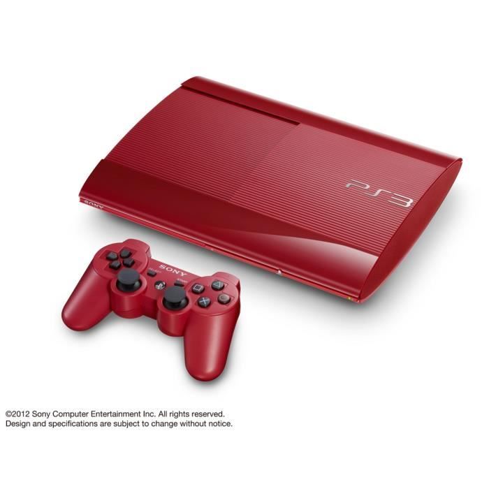 Console PS3 500 Go Slim Rouge +Manette DualShock 3 - eMALLYSTORE