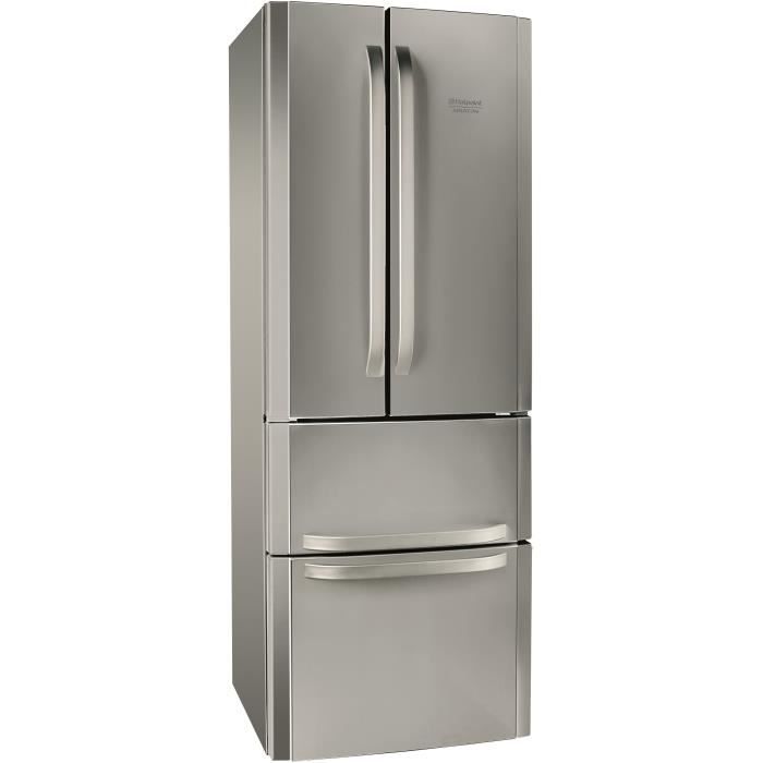 HOTPOINT E4DAAXC - Réfrigérateur multi-portes - 402L (292+110) - Froid  ventilé - A+ - L 70cm x H 195cm - Silver - eMALLYSTORE