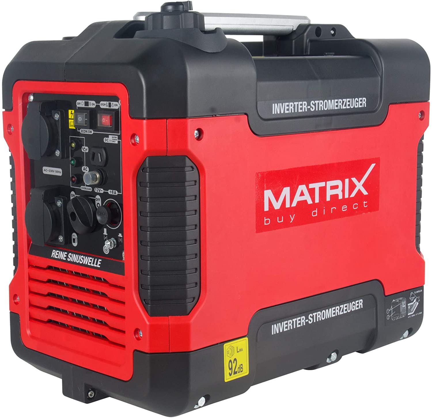 Matrix Générateur électrique Inverter à essence silencieux 4 temps 2000 W  pour camping et garage - eMALLYSTORE